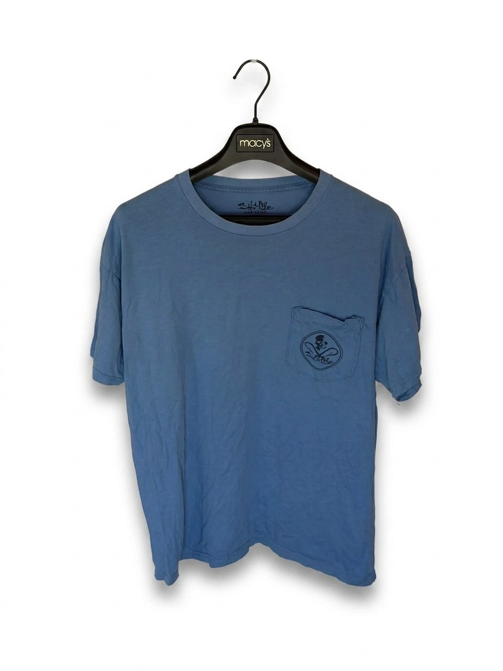 Salt Life Tee | Blue with Black Details | Men's L | Salt Life LIVE SALTY Graphic